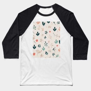 Floral Pattern Minimalistic: Zen Petal Symmetry Baseball T-Shirt